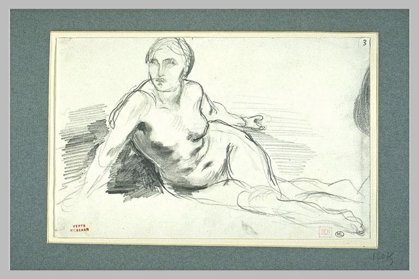 Studio di donna sul letto